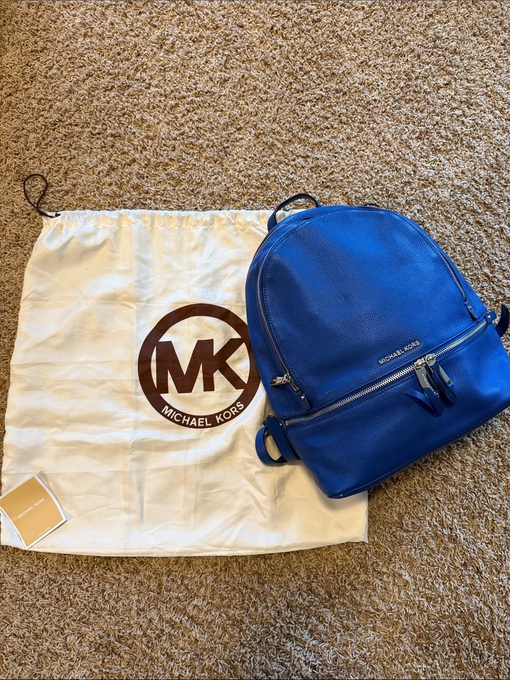 Michael Kors Royal Blue Leather Backpack